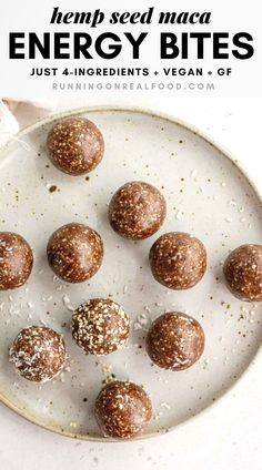 chocolate energy bites on a plate with sprinkles