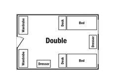 the floor plan for a double bed room