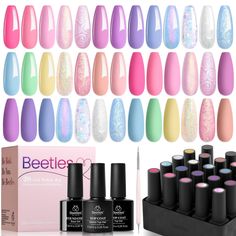 20-color kit for trendy spring nails.long-lasting, easy to apply.Warning: May cause an allergic reaction by skin contact. Gel Nail Polish Kits, Fall Wedding Nails, Beetles Gel Polish, Gel Nail Polish Colors, Matte Top Coat, Gel Polish Manicure, Gel Colors, Nails Trend, 2024 Nails