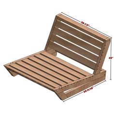 a wooden bed frame with measurements for it