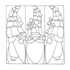 the three wise men are depicted in this stained glass window panel pattern, which is hand - drawn