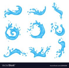 blue water splashes and swirls set on white background stock photo - budget conscious