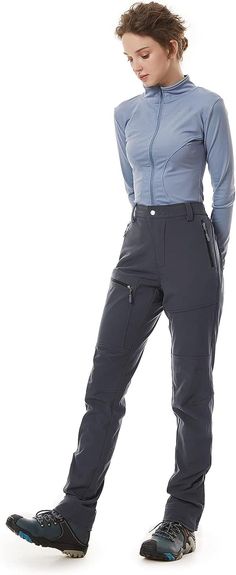 95% Polyester, 5% Spandex Warm & Breathable: womens snow pants are made of 95% polyester and 5% spandex and lined with premium soft fleece, which not only retains maximum warmth but also ensures great breathability. These pants wick away sweat quickly and keep you warm and dry at all times, hence very suitable for winter outdoor sports. Water-Resistant & Windproof: The use of water-resistant and wind-proof fabrics enables you to enjoy sports without the fear of wind and snow. At the same time, o Women’s Snow Pants, Womens Snow Pants, Womens Ski Pants, Tactical Shirt, Snow Accessories, Snowboarding Women, Outdoor Pants, Sports Water, Winter Adventure