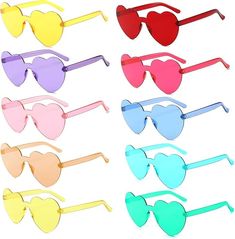 Yomaido Pack of 6/10 Heart Round Party Glasses Sunglasses Funny Party Glasses Rimless Hippie Heart-Shaped Glasses for Birthday Party, Carnival, Painting for Children and Adults: Amazon.de: Toys Sunglasses Party Favor, Funky Sunglasses, Frameless Sunglasses, Funky Glasses, Heart Shaped Glasses, Party Glasses, Heart Glasses, Shaped Sunglasses, Heart Shaped Sunglasses