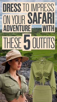 Check out this article if you’re heading on a safari! Discover five stylish and practical outfits that will keep you looking great while staying comfortable in the wild. Save this pin for your ultimate safari fashion guide! Safari Style Fashion, Adult Safari Party, Practical Outfits, Safari Fashion, Safari Outfits, 5 Outfits, Solo Travel Tips, Safari Adventure, Practice Outfits