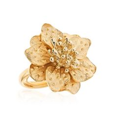 Kenneth Jay Lane Gold Dogwood Flower Ring Adjustable Gold Flower Ring, Adjustable Gold Flower Ring With Birth Flower, Adjustable Gold Flower Ring For Birth Flower, Gold Flower Rings For Spring, Gold Flower Ring For Spring Wedding, Delicate Gold Flower Ring For Spring, Gold Floral Rings For Spring, Spring Flower-shaped Gold Rings, Adjustable Gold Flower Ring, Nature-inspired