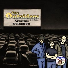 three men standing in front of an auditorium with the words, the outsides activities & handouts