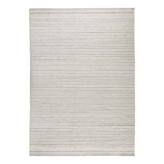 a white rug with vertical stripes on it