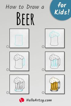 how to draw a beer for kids