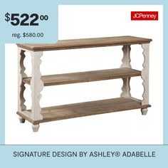 a wooden shelf with two shelves on it for $ 52 00 reg $ 480 00