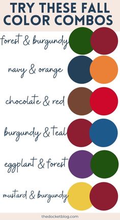 the color scheme for fall and autumn colors