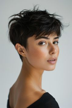 Super Short Haircuts For Women, Asian Pixie Cut, Super Short Hairstyles, Head Angles, Edgy Haircuts, Long Hair On Top, Really Short Hair, Hair Inspiration Short