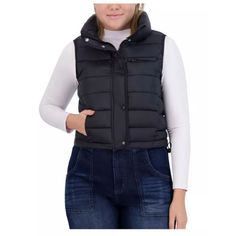 This Zip Up Puffer Vest From Bearpaw Is An Amazing Layering Piece For The Cooler Seasons. Insulated For Warmth And Lightweight. Made In Neutral Colors So It Can Be Worn With Anything. Comes In Size Small, Medium, Large, And X-Large Standing High Collar Style For Added Neck Warmth. Style Two Ways With The Hidden Zipper Design And Add Extra Security From The Cold With The Snap Closure. Imported Lightweight And Warm. Great For Layering. Adjustable Elastic Bungee Hem. Dual Side Pockets, Zipper Closu Fall Vest, Plus Size Sleepwear, Womens Fleece, Half Zip Pullover, Pleated Mini Skirt, Puffer Vest, Sleepwear Women, Vintage Skirt, High Collar