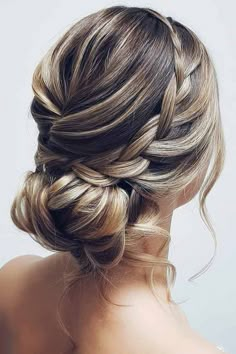 Braid Into Bun Prom, Formal Updo With Braid, Prom Hairstyles Fine Hair, Prom Hair For Fine Hair, Formal Hair For Fine Hair, Wedding Hair Styles For Fine Hair, Medium Length Bridesmaid Hairstyles Updo, Low Bun Hoco Hairstyles, Updo Hoco Hairstyles