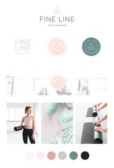 the website for fine line is shown with different colors and shapes, including pink, green,