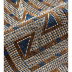 a blue and brown patterned fabric