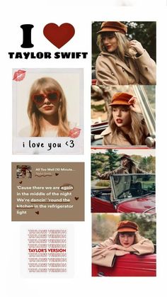 i love taylor swift and she is in the car with her red hat on top