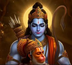 there is a painting of lord rama with his monkey