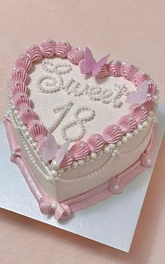 a heart shaped cake on top of a card