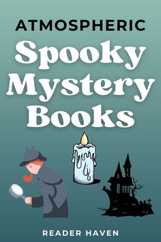 the book cover for spooky mystery books with an image of a person holding a candle