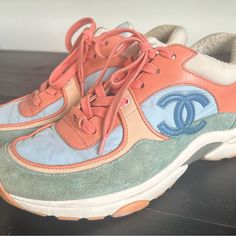 Multi Colored Chanel Sneakers In Good Condition. 37.5 Shoes Chanel, Chanel Sneakers, Chanel Shoes, Multi Colored, Athletic Shoes, Chanel, Size 7, Conditioner, Women Shoes