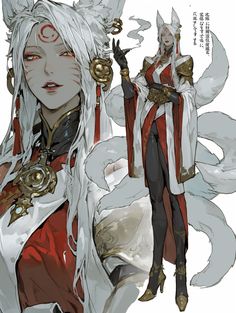 an anime character with white hair and red eyes