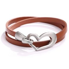 PRICES MAY VARY. ♥STACKABLE HEART LEATHER BRACELET: Love Style. This leather wrap bracelet is simple and stylish in appearance design. Suitable for various styles of clothing. ♥Hypoallergenic Materials: Made of high quality environmentally friendly PU leather + high-quality alloy. Very safe, durable, lightweight, and resistant to long-term wear.(Length: 39.5CM, width: 0.5CM, weight: 12g) ♥Use: As a double layer bracelet or as a stylish choker collar necklace. ♥A nice gift for your friends, famil Leather Charm Bracelets, Wrap Bangles, Leather Bracelets Women, Leather Choker Necklace, Bracelet Apple Watch, Simple Leather, Hand Bracelet, Simple Bracelets, Leather Chokers