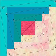 an image of a blue and pink square with numbers on it