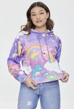 NWT FAST NEXT DAY SHIPPING SOLD OUT ONLINE! Size Small Details A knit hoodie featuring an allover Care Bears print, dropped long sleeves, and a drawstring hood. - Officially licensed product Content + Care - 70% polyester, 30% cotton - Hand wash cold Size + Fit - Model is 5'8" and wearing a Small ANY QUESTIONS PLEASE DO NOT HESITATE TO ASK ✨ Kawaii Hooded Sweatshirt With Graphic Print, Kawaii Long Sleeve Hoodie With Drawstring, Spring Cartoon Print Long Sleeve Hoodie, Kawaii Graphic Print Hoodie For Fall, Fall Kawaii Hoodie With Graphic Print, Kawaii Hooded Top With Graphic Print, Kawaii Graphic Print Hooded Top, Y2k Style Sweatshirt With Drawstring Hood And Long Sleeves, Y2k Long Sleeve Sweatshirt With Drawstring Hood