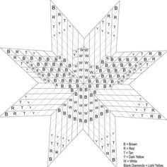 the star is made up of letters that are arranged in different directions, including one for each letter