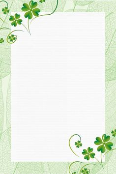 a square frame with green leaves and clovers on the edges, as if for st patrick's day or st patrick's day