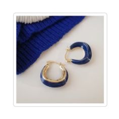 All Orders Ship Within 1-3 Business Days. Condition: Nwot. 4k Gold Plated Klein Blue Hoop Earrings | French Retro Style Gold Hoops | Hypoallergenic | Minimalist Chic Earrings. Bought These On Etsy But Never Used Them! Comes From A Smoke And A Pet Free Home! Approximate Measurements Posted In Photos And Below. Questions? Comment Below! French Retro Style, Blue And Gold Earrings, Blue Hoop Earrings, French Retro, Chic Earrings, Minimalist Chic, Klein Blue, Gold Hoops, Blue Gold