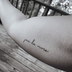 a person with a tattoo on their arm that says, i'm be brave