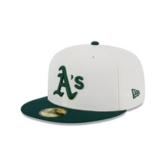 Cap off your collection thanks to New Era and their 59Fifty Oakland A's Retro Fitted Hat. With a stylish colorway and on-trend detailing, you’ll be sure to turn heads whenever and wherever you go. Add brand love and peak protection to your collection - and thank us later. Fitted hat 6 panel construction Embroidered team logo Flat brim Fitted Hat Outfit, Lids Hat, Streetwear Caps, Swag Hats, Streetwear Hats, Mad Hat, Dope Hats, Hat Aesthetic, Hype Clothing