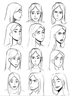 the different faces and hair styles in this drawing lesson, you can see how to draw them