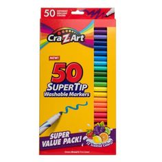 a box of 50 super tip colored pencils