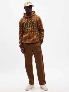 DAP × GAP Logo Hoodie | Gap Brown Gap Hoodie Outfit Men, Mens Brown Streetwear, Gap Crew Neck Hoodie For Streetwear, Brown Relaxed Fit Sweater For Streetwear, Brown Relaxed Fit Hoodie For Streetwear, Japanese Street Fashion Men, Hoodie Gap, Gap Logo, Dapper Dan