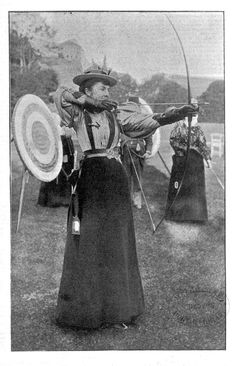 Archery at Rippon Lea From The Illustrated Australian News Nov. 1, 1895 Image courtesy of the State Library of Victoria Australian Nostalgia, Victorian Oddities, Archery Costume, Archery Art, Rejected Princesses, Woman Archer, Gail Carriger, Archery Women, Steampunk Festival