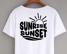 Silhouette Diy, Vacation Svg, Svg Silhouette, Vacation Mode, Diy Shirt, Digital Form, Sunrise Sunset, Zip File, Crafts To Make