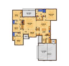 the floor plan for a two story home