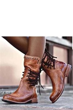 Cognac Boots, Laced Boots, Cognac Color, Short Boot, Vintage Heels, Leather Short, Boot Style, Martin Boots, Calf Boots