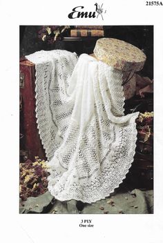 an old fashioned crocheted blanket and hat