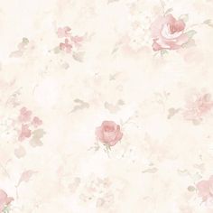 a wallpaper with pink flowers and leaves on it