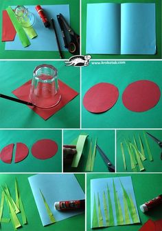 the process of making paper flowers with scissors and glue