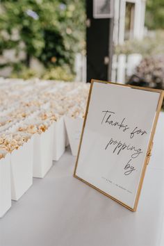 a sign that is on top of a table