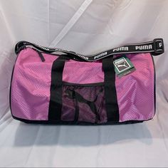 Nwt Puma Women’s Evercat Bright Pink Jolt Duffel Bag. 18” Long By 9.5”Wide. Adjustable Shoulder Strap 100% Polyester Front Mesh Pocket And Zip Side Pocket Hd Print Hd Print, Puma Women, Beautiful Life, Duffel Bag, Side Pocket, Bright Pink, Must Haves, Shoulder Strap, Bag Lady