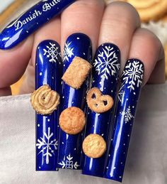 Cookie Nails, Lemon Freeze, Nail Charms Jewelry, Danish Butter Cookies, Acrylic Diy, Nail Charm, Winter Nail Art, Slim Shady