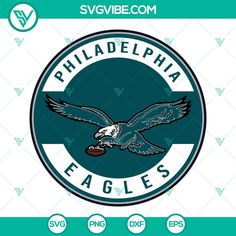 the philadelphia eagles logo on a blue and white background