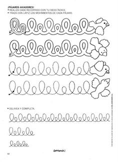 the instructions for how to make an embroidery pattern in spanish and english, with pictures on it