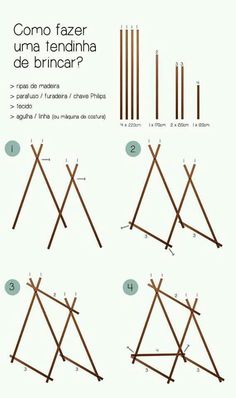 the instructions for how to make an easy folding chair with wood dowing and metal legs